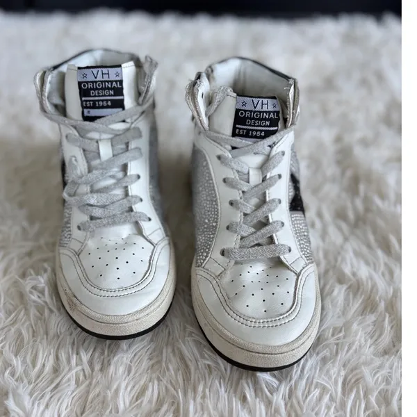 Vintage Havana Womens High‎ Top Sneakers Rhinestone Star White Silver Size 5 - Image 2