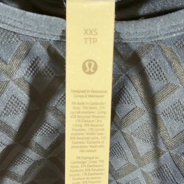 477 |‎ NWT Lululemon Textured Mesh Tennis Tank Built-in Bra Women XXS Club Blue - Image 6