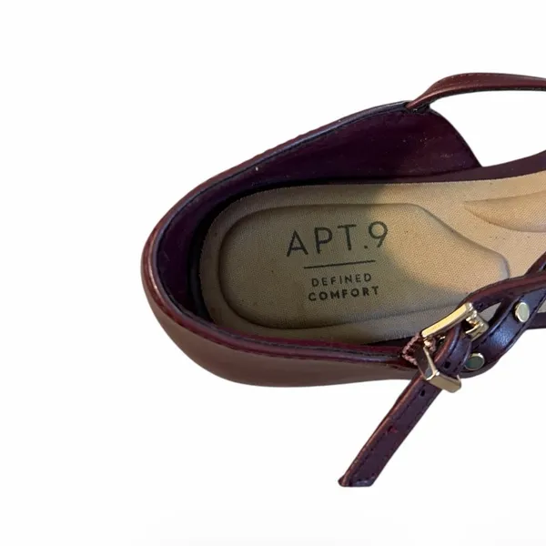 Apt.9 Defined Comfort Womens Flats Wine Colored Strappy Dress Shoe Sz 5.5M - Image 5