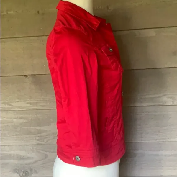 Dressbarn jacket button down red - Image 2