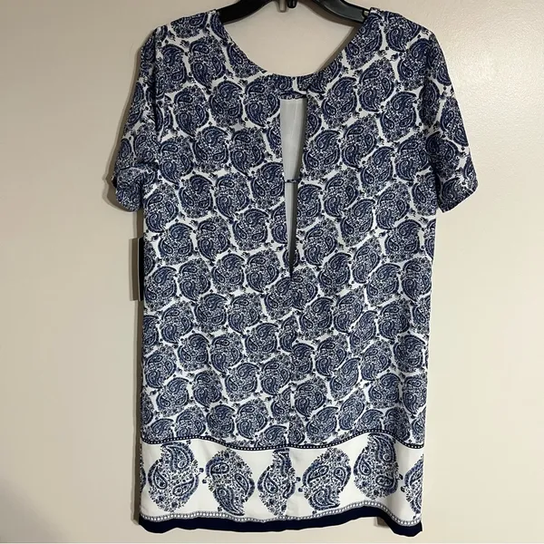Women's Lulus Taj Mahal Tour Lined Shift‎ Dress in Blue & White Size Medium - Image 12