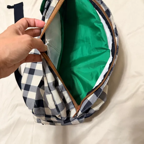KAVU Rope Bag Sling Backpack Navy White Buffalo Plaid Check‎ Canvas Hiking - Image 7