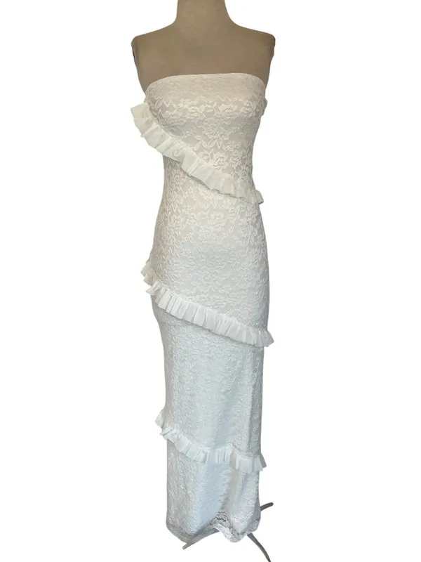 MORE TO COME Xandra Maxi Dress in Ivory XSmall New Womens Long Gown - Image 4