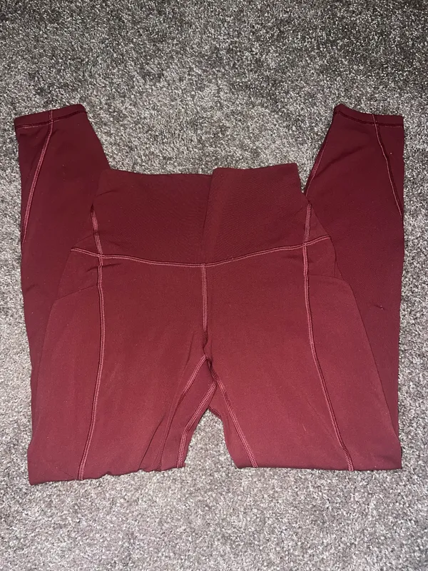 Lululemon Burgundy Leggings 25" - Image 2