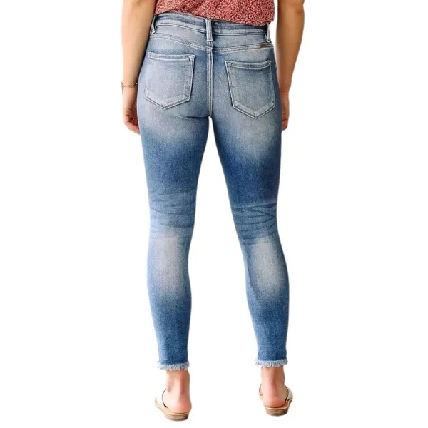 KanCan Women’s Size 15 31 Light Blue Wash High Rise Destroyed Ankle Skinny Jeans - Image 3