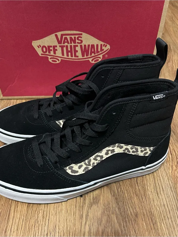 VANS Ashwood hi top black suede leopard animal print shoes sneakers sz 8 new - Image 6