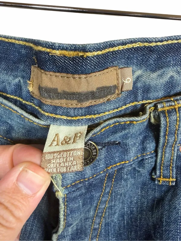 Abercrombie & Fitch Y2K Distressed Bootcut Madison Jeans Blue Denim Grunge Sz 6 - Image 4
