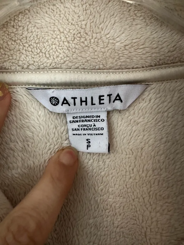 Athleta Beige Fleece Pullover Sweater - Image 3