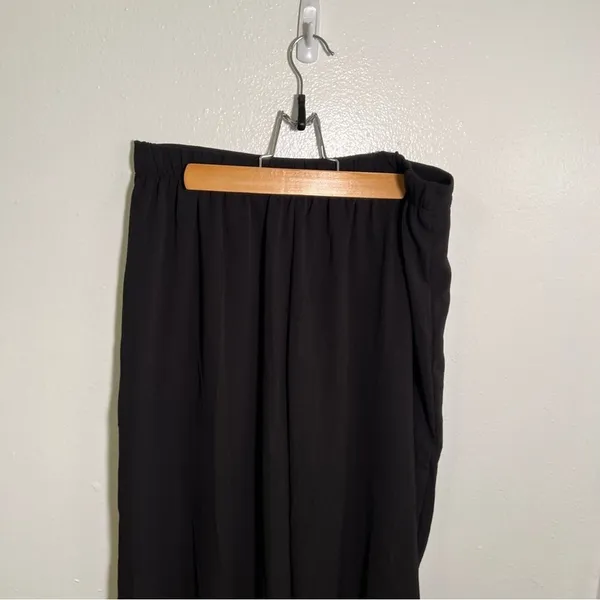 Favlux Women's Size Large Wide‎ Leg Palazzo Pant Open Wrap Front Black Pull On - Image 7