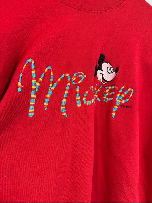 Disney Vintage 90’s Red Mickey Crewneck Sweatshirt - Image 2