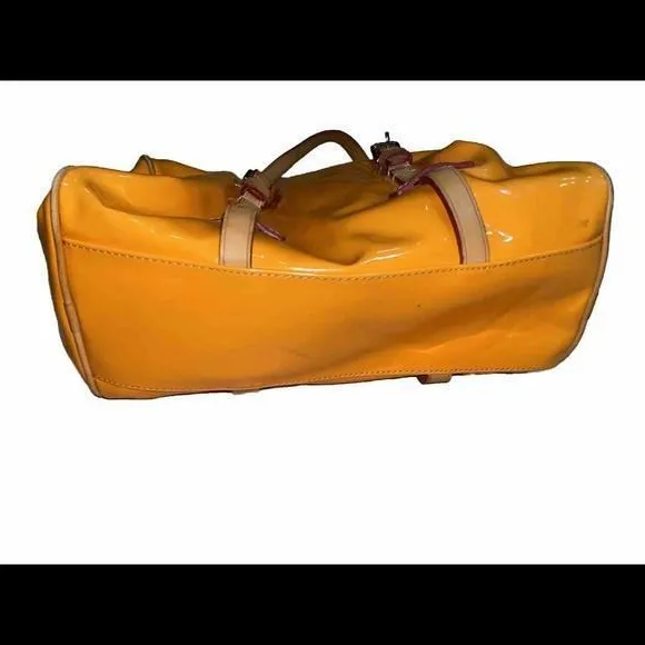 Dooney & Bourke Mustard Shoulder Bag‎ Patent Leather 12x9x3.5” - Image 5