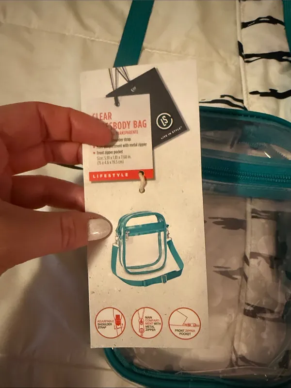 Clear Teal Crossbody Bag - Image 3