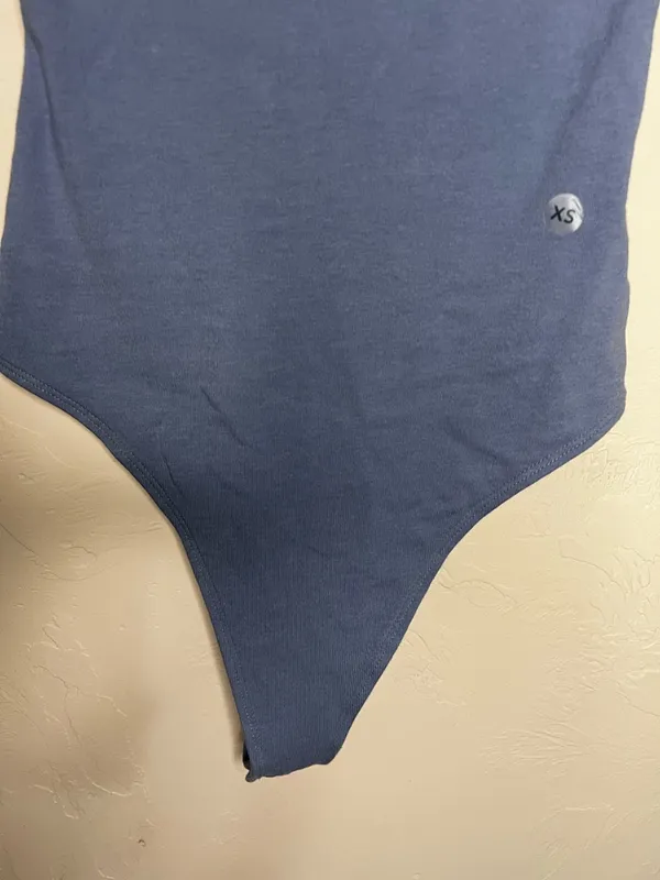 American Eagle NWT Blue Strapless Tube Top Thong Bodysuit XS Y2K - Image 4