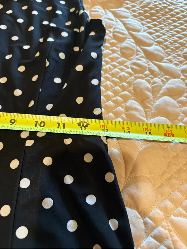Lauren Ralph Lauren Sleeveless Polka-Dot Midi Dress black/white size 2 - Image 10
