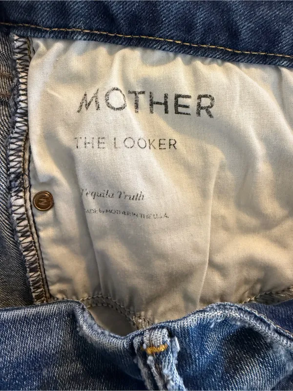 MOTHER The Looker Tequila Truth Skinny Jeans Distressed Women’s Size 28 - Image 7
