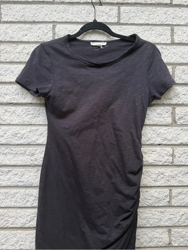 Wasabi + Mint Women’s Black Short Sleeve Ruched Side Dress - Image 2