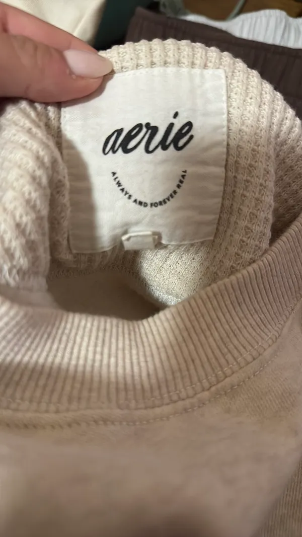 Aerie Waffle Sleeve Sweatshirt - Image 2
