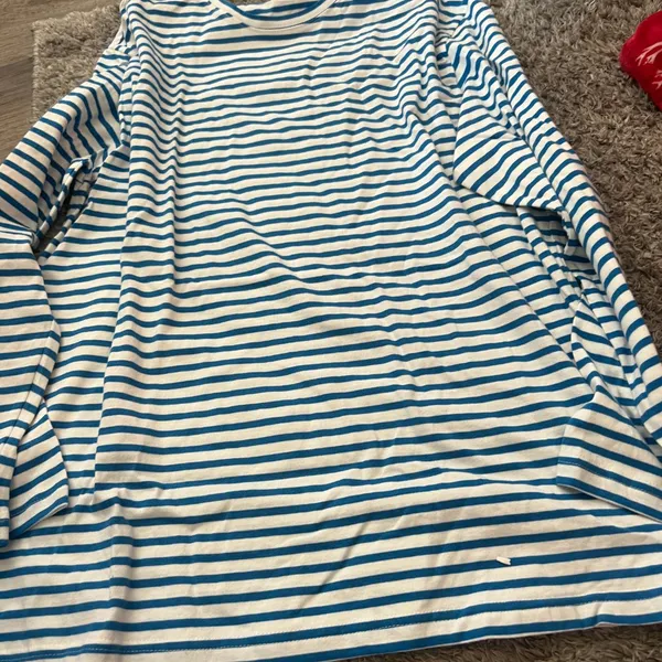 Daily Practice small blue‎ and white stripe cotton top - Image 8