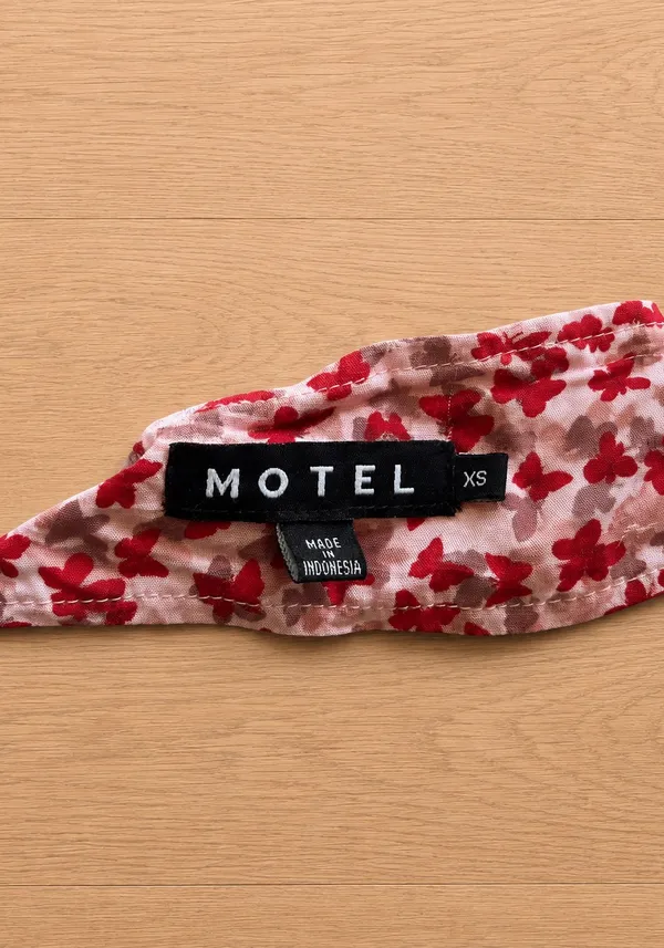 Motel Rocks Pink & Red Butterfly Bandana Top - Image 4