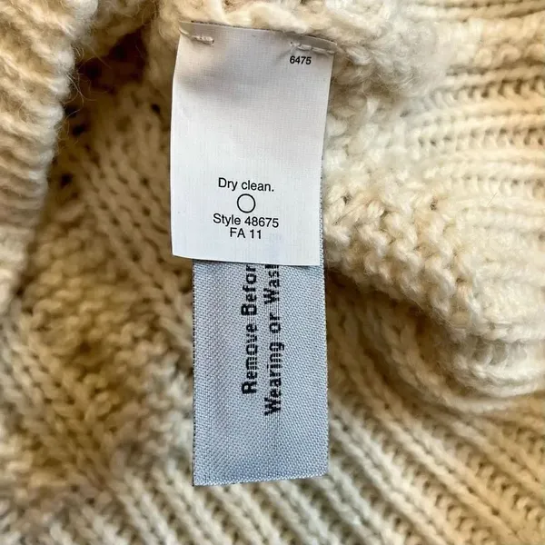 J. Crew Ivory Cable Knit Sweater XS - Image 10