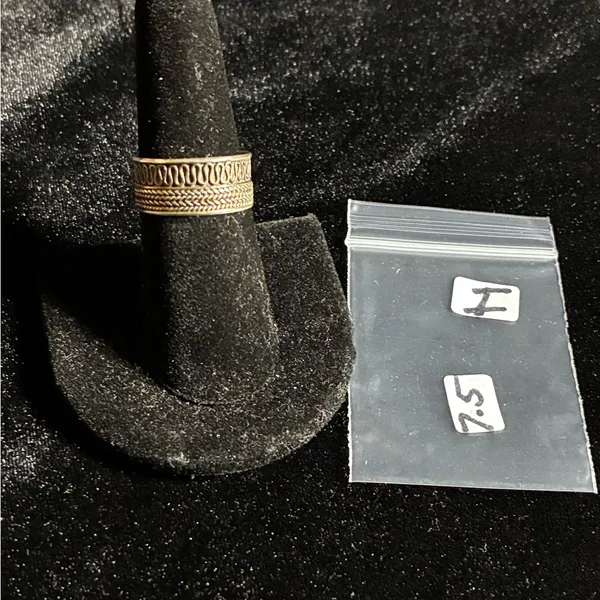 Woven pattern Sterling Silver Band Ring size 7.5 - Image 4