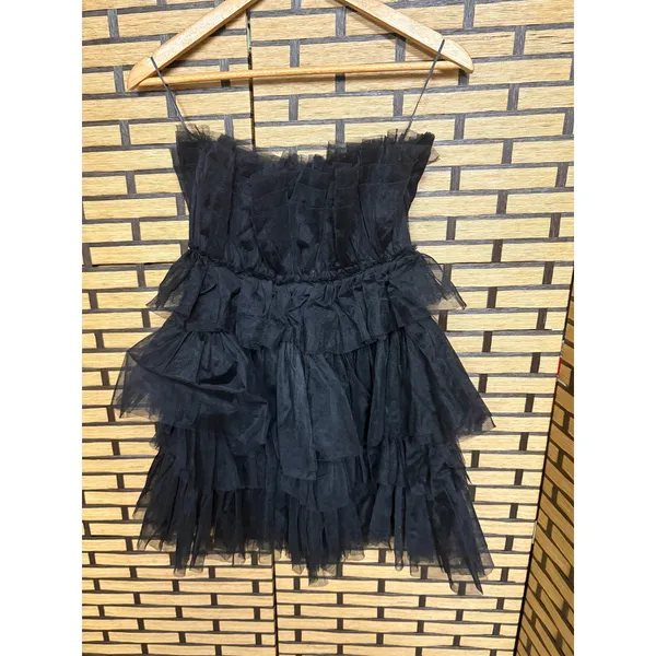 Altar'd State Black‎ Ruffle Mini Dress Size XS - Image 2