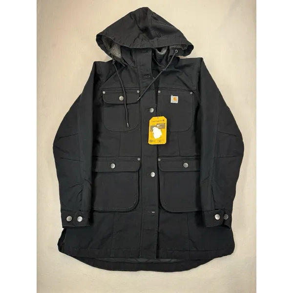 Carhartt Women's Loose Fit Weathered Duck Coat Black Small NWT *read/see Photos - Image 2