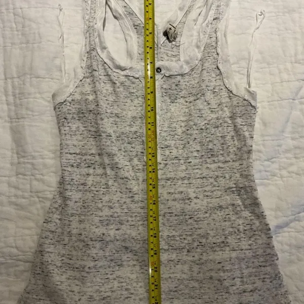 FREE PEOPLE We the Free Cotton Spandex TANK TOP Gray White Size S - Image 5