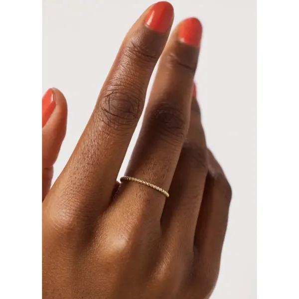 Boutique NEW Dainty 14k Gold-Plated‎ Bead Ball Ring, Jewelry, Size 7 - Image 5