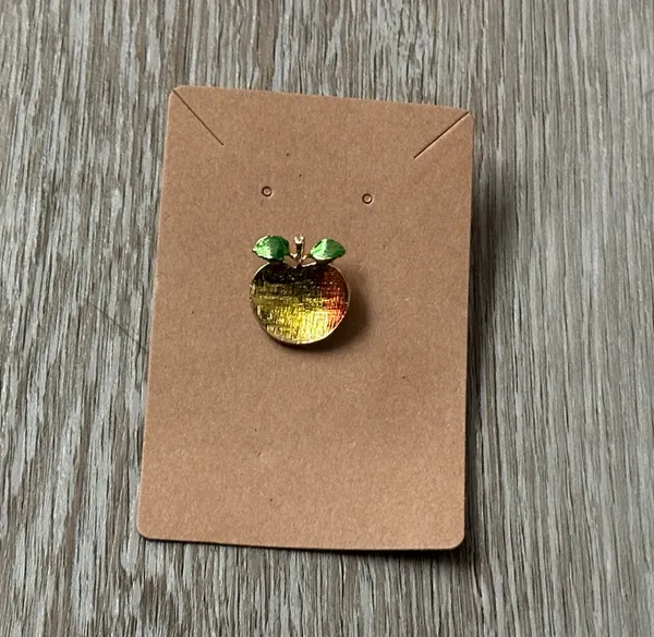 Beautiful Apple / Peach Enamel Lapel TAC Pin Brooch Cute! - Image 3