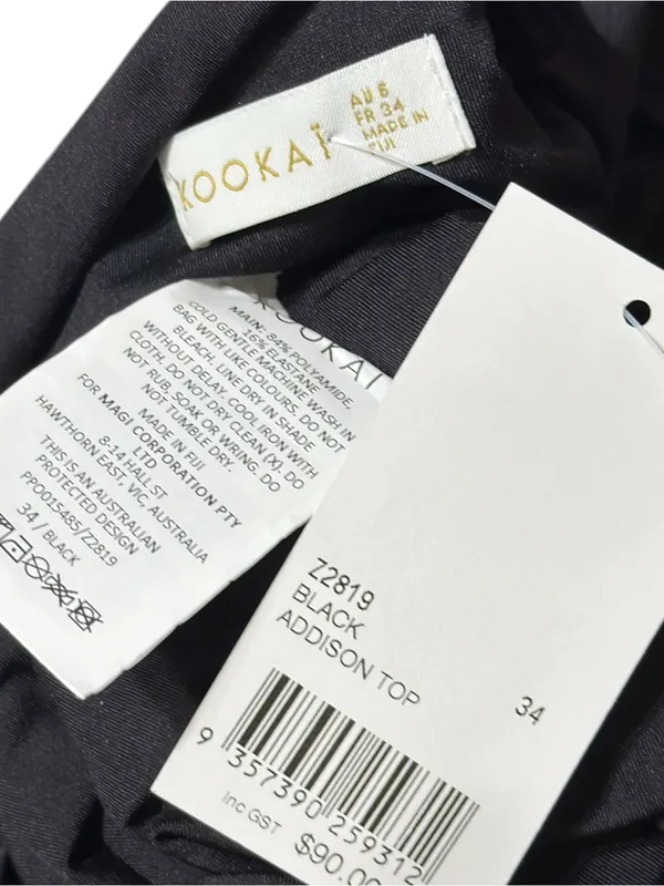 KOOKAÏ Addison Off-Shoulder Top, Black, FR34/US2 - Image 7
