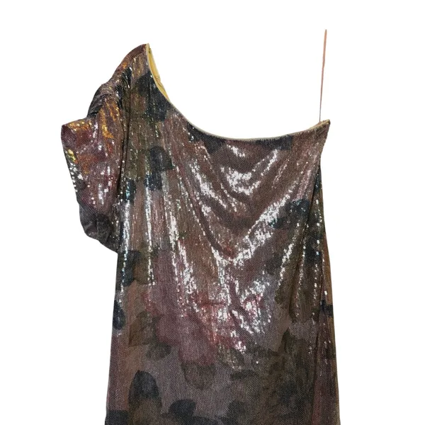 Anthropologie Porridge One Shoulder Floral Sequin Maxi Dress Gown - Image 3