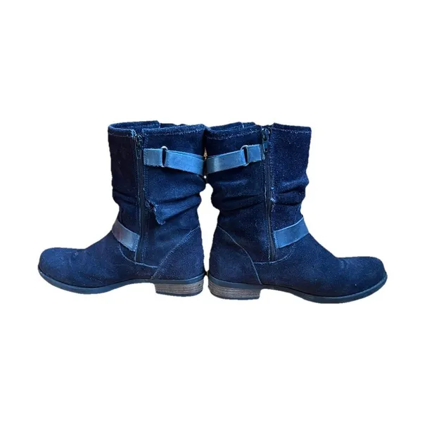Eric Michael Portugal Venice Boot Blue Suede Moto Boots Sz 7 Spring Comfort - Image 3