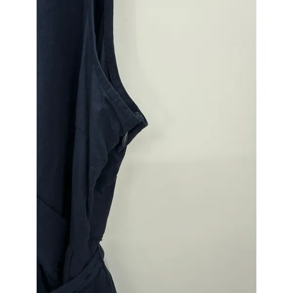 J. Crew Factory Womens Blue Faux Wrap Mini‎ Dress Ruffles Belt V Neck Size 14 - Image 11