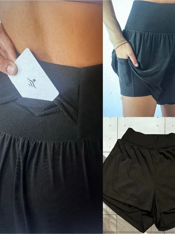 HALARA SoftlyZero Airy Black Athletic Shorts with Hidden Pocket and High Waist - Image 2