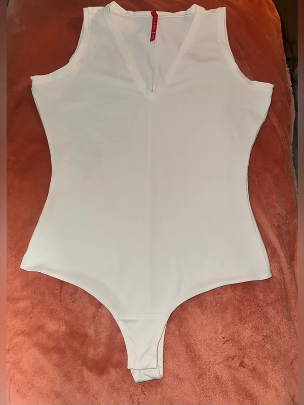 Spanx Suit Yourself Stretch-jersey Bodysuit-White $77 MSRP - Image 6