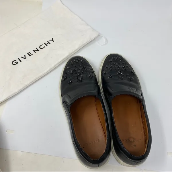 Givenchy black leather studded low top slip on platform shoes size 36 - Image 9