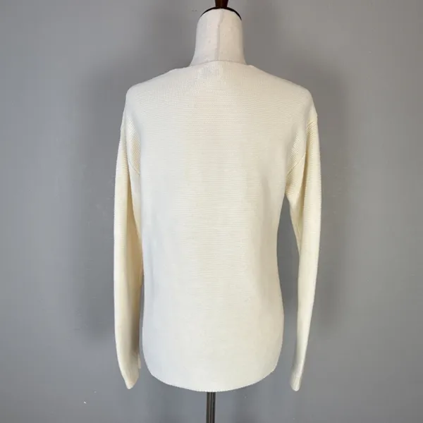 Wilfred Free‎ Aritzia Womens Wolter Sweater Size S Ecru Ivory Knit Merino Wool - Image 6