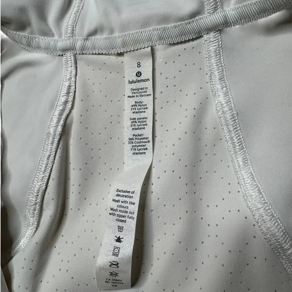 Lululemon White Hooded Full Zip Athletic Jacket Size 8 Dash into Dusk - Image 9