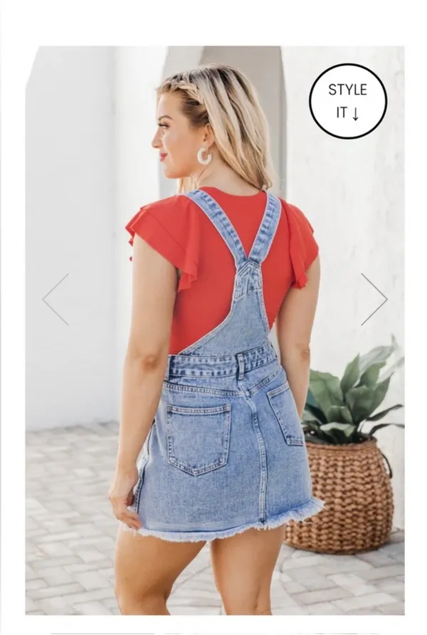 Pink Lily Overall Denim Dress - Image 3