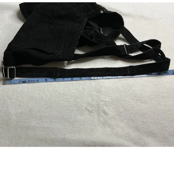 H&M Divided Black Corduroy Overall Dress Women Size 4 - Image 7