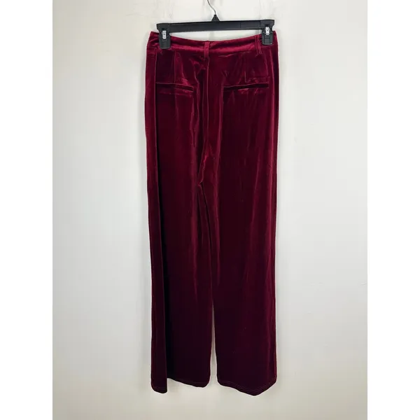 Lulus Posh Idea Plum Velvet High-Rise Straight Leg Trouser Pants Small NWT - Image 7