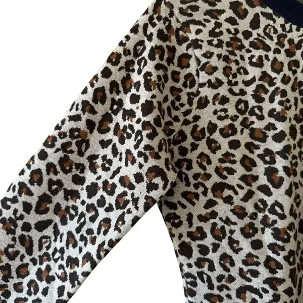 Peter Millar Trendy 100% Merino Wool Leopard Print Ribbed Navy Blue SZ M #2291 - Image 5