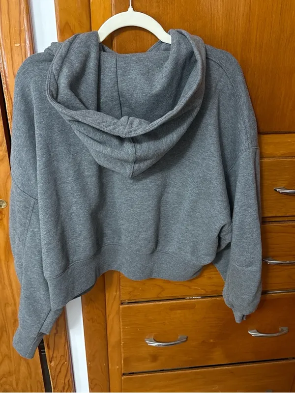 American Eagle Outfitters Gray Zip-Up Hoodie - Image 2