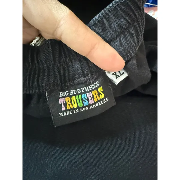 Big Bud Press Basic Black Pleated Trousers Size XL 100% Cotton - Image 3