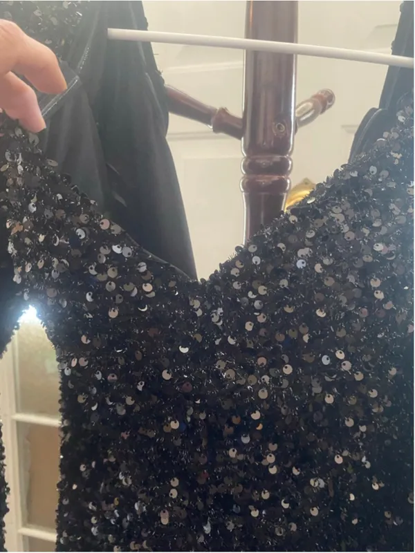 Women's HOUSE OF CHIC Black Sequin Dress 2XL - Image 6
