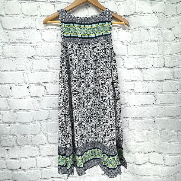 Crown & Ivy Dress Small Navy Sleeveless Shift Sundress Lightweight Boho Hippy - Image 2