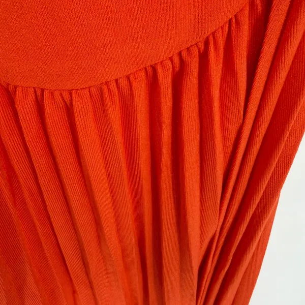 Lioness Field of Dreams Maxi Dress Women XS Orange Pleated Minimalist Bodycon - Image 7