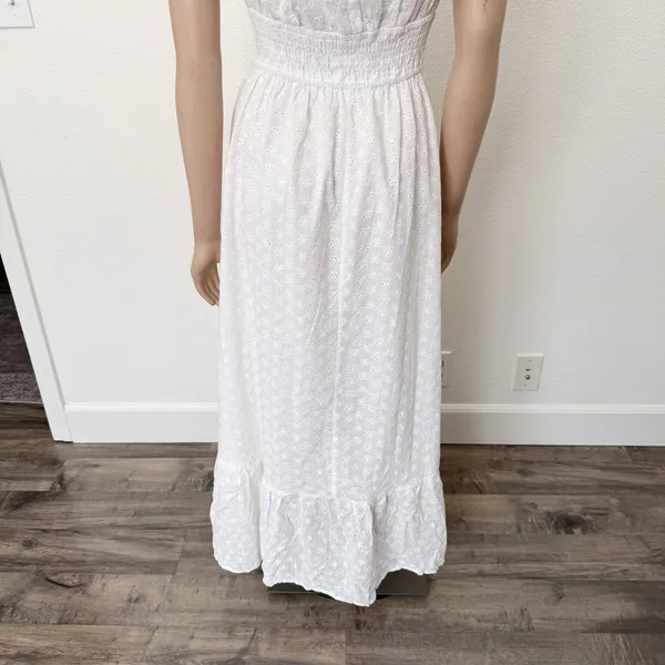 [Billy J] Tania White Eyelet Lace Puff Sleeve Square Neck Midi Dress NWT Size 16 - Image 9