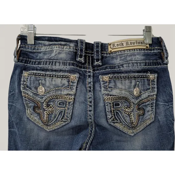 Rock Revival Womens 28 Sundee Bootcut Jeans Embroidered Flap Pockets‎ Stretch - Image 7